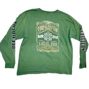 Vintage UA Pipefitters Plumbers Union Local 333 Green Long Sleeve Shirt Michigan